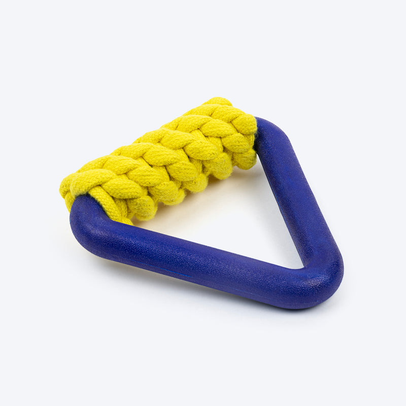 TLC Knotty Tail Chew Toy For Dog - Yellow & Blue - Heads Up For Tails