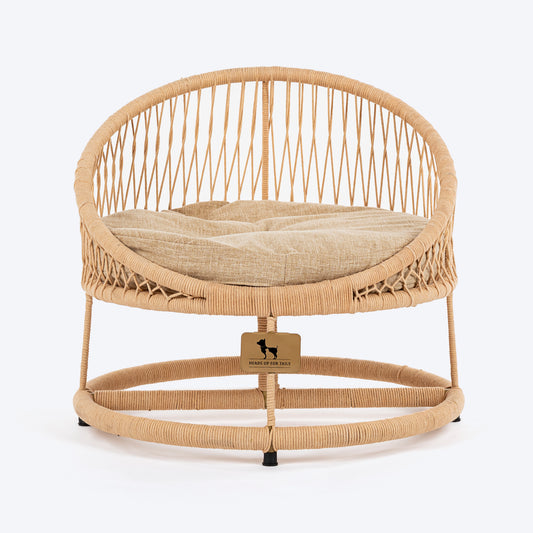 HUFT Purrfect Snuggle Elevated Bed With Cushion For Cat - Beige
