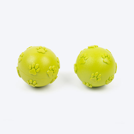 TLC Squeaky Ball Toy For Dog - Light Green - Set Of 2