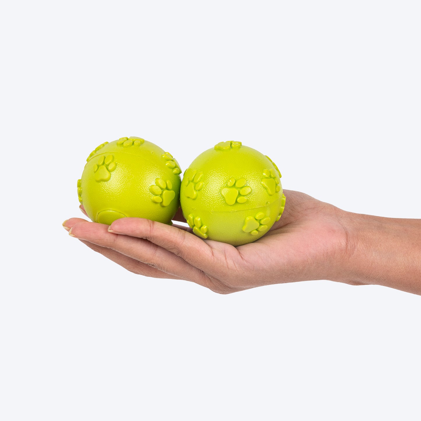 TLC Squeaky Ball Toy For Dog - Light Green - Set Of 2