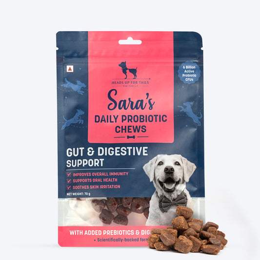 Sara’s Daily Probiotic Chews: Gut & Digestive Support Treats For Dog - 70 gm