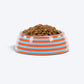 HUFT Happy Stripes Printed Melamine Bowl With Steel Insert For Dog - Blue & Orange - Heads Up For Tails