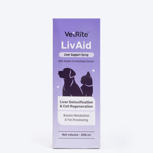 VetRite LivAid Liver Support Detoxification & Cell Regeneration Syrup For Dog & Cat - 200 ml