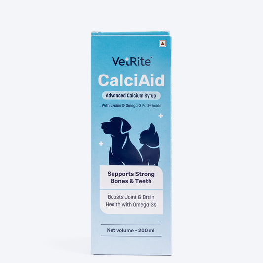 VetRite CalciAid Supports Strong Bones & Teeth Advanced Calcium Syrup For Dog & Cat - 200 ml