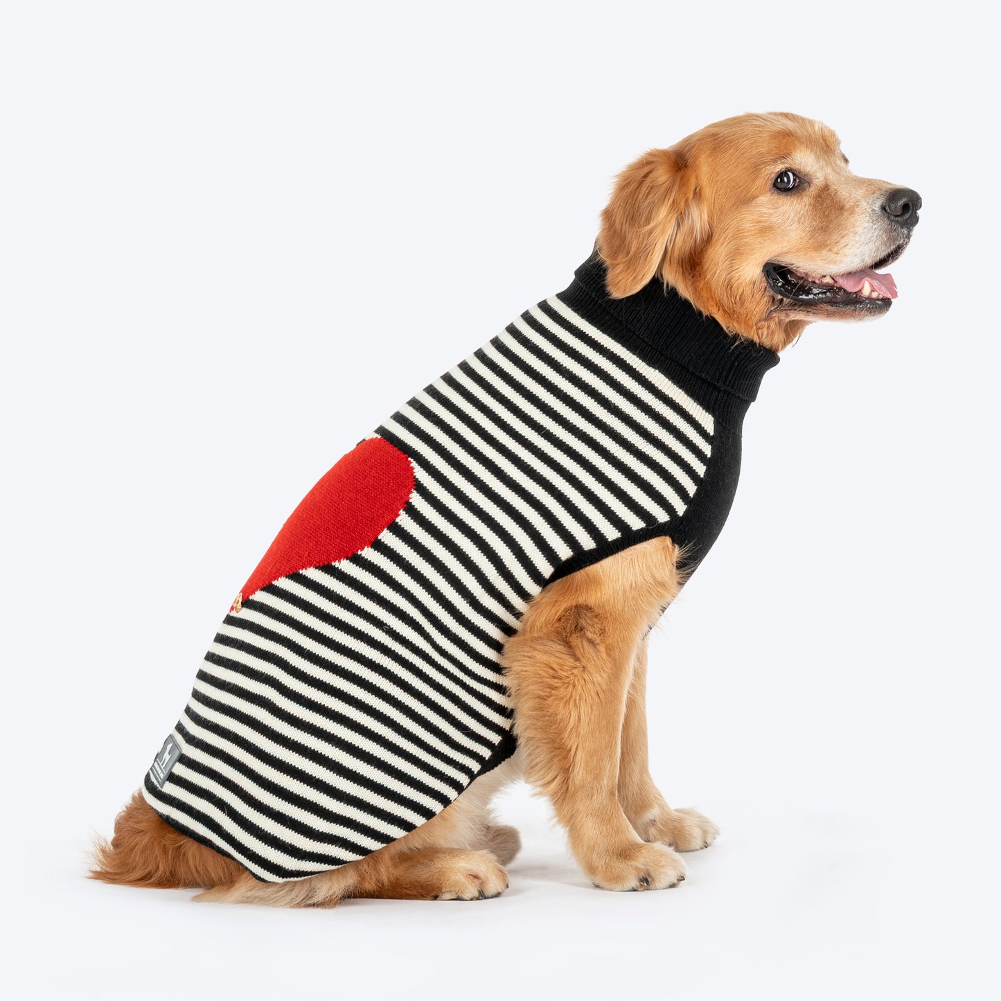 HUFT Sweetheart Stripe Sweater For Dog - Black & White