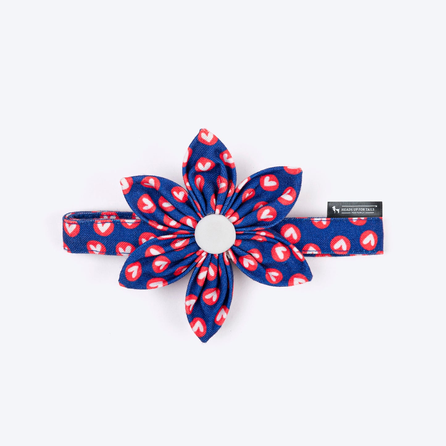 HUFT Heartpop Printed Bow Tie With Strap For Dog - Blue