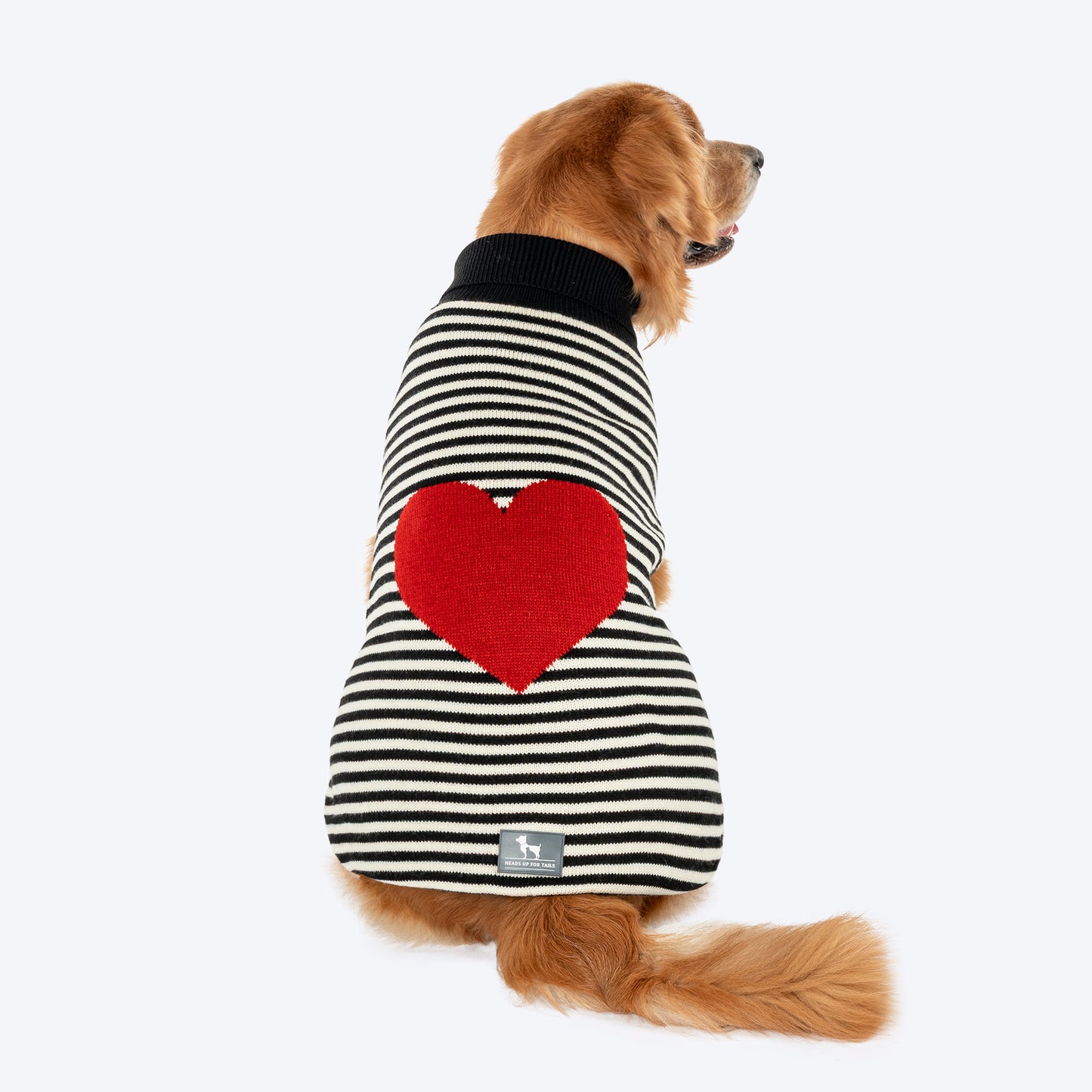 HUFT Sweetheart Stripe Sweater For Dog - Black & White