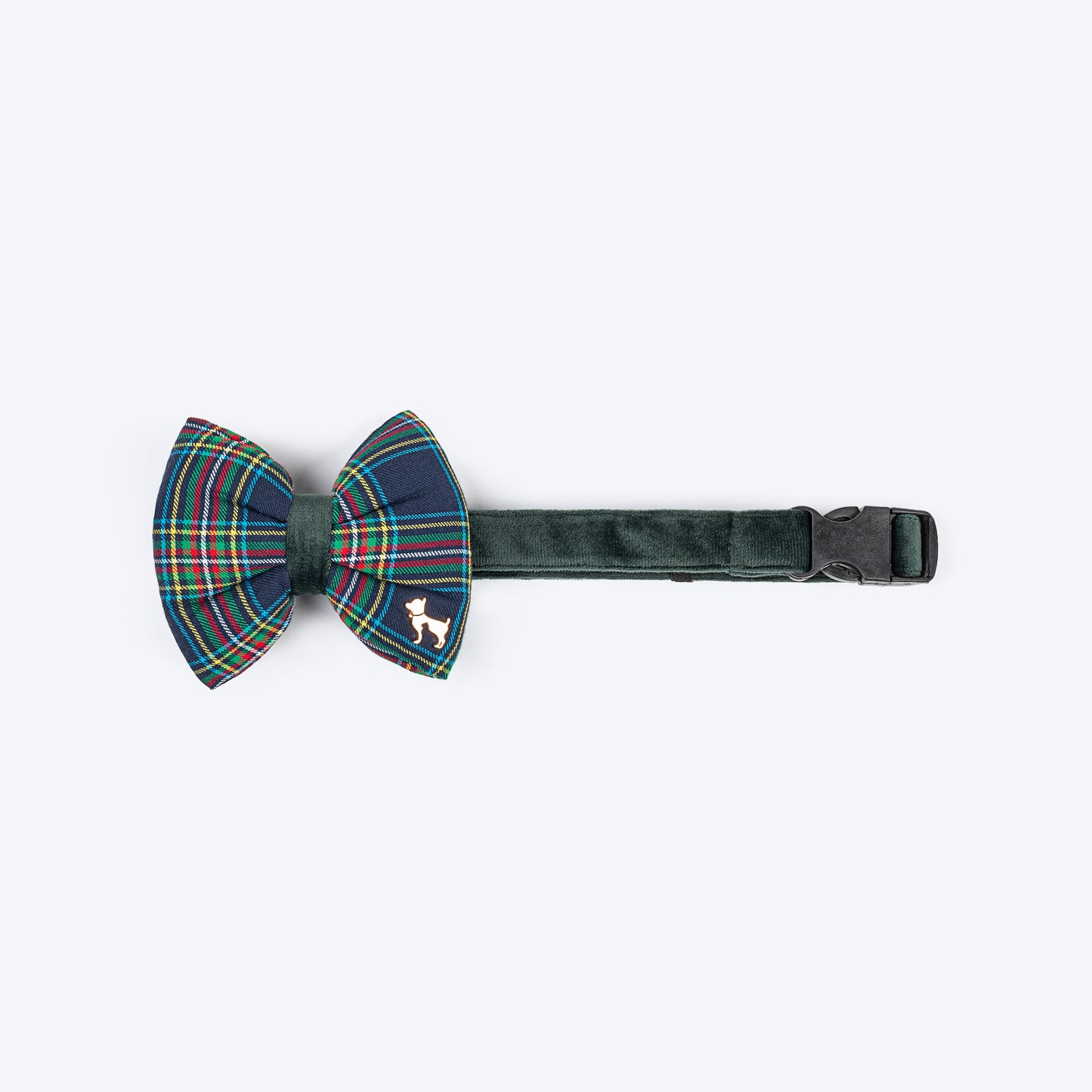 HUFT Paws 'N' Claus Bow Tie With Strap For Dog - Emerald Green