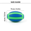 HUFT Rugby Chew Toy For Dog - Blue & Green - Heads Up For Tails