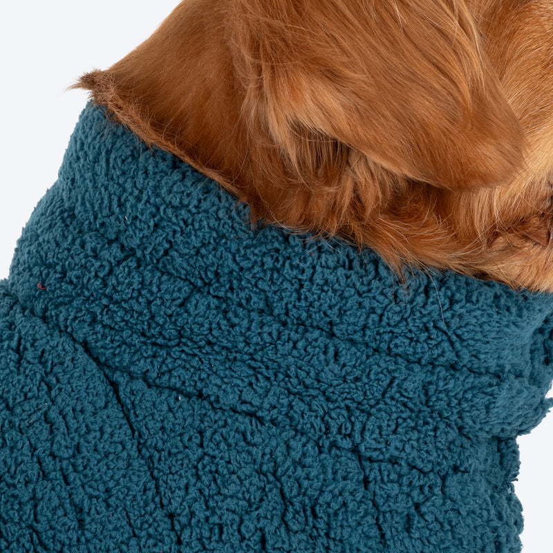 HUFT Cloudy Comfort Jacket For Big Dog - Peacock Blue - Heads Up For Tails