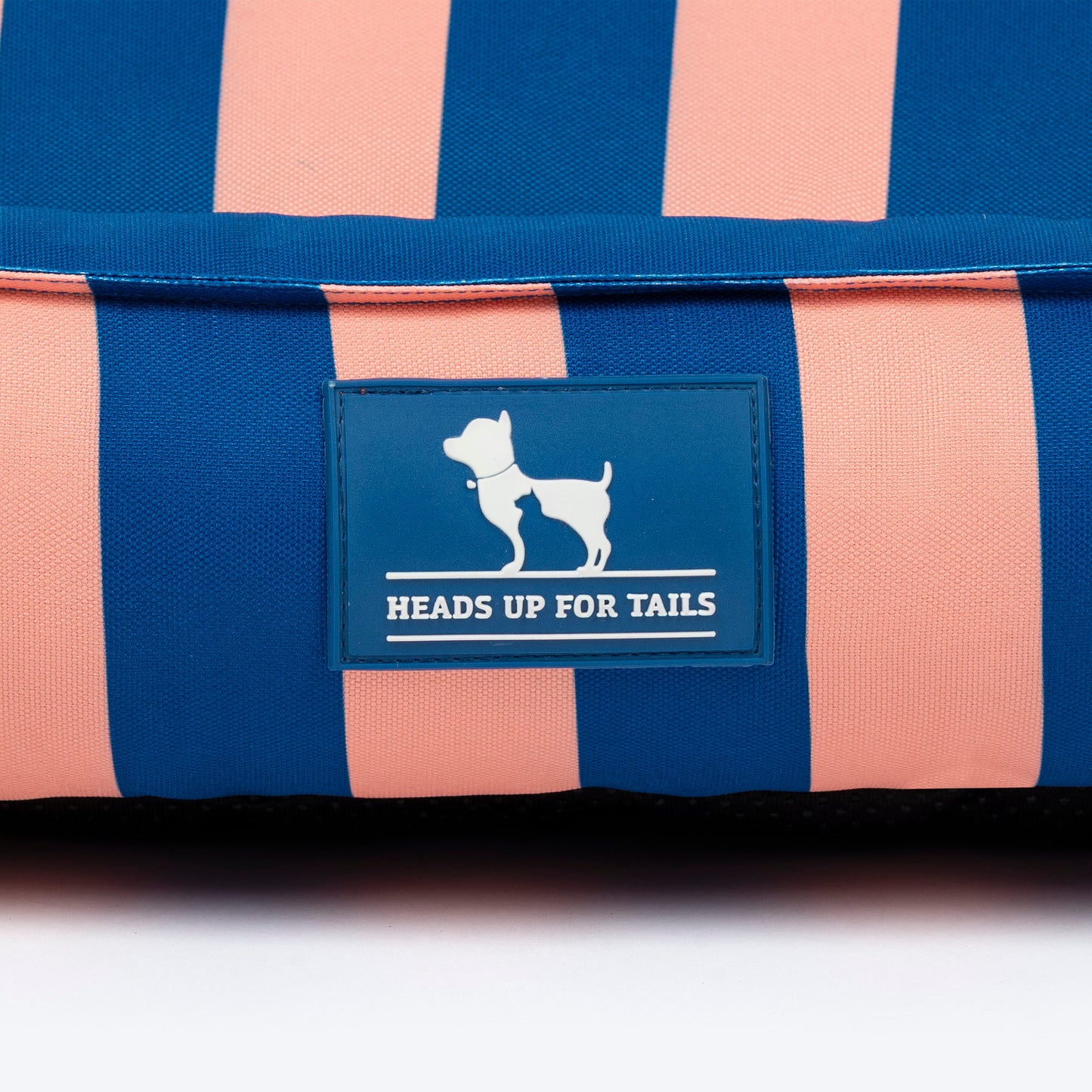 HUFT Happy Stripes Lounger Bed For Dog - Navy & Peach - Heads Up For Tails
