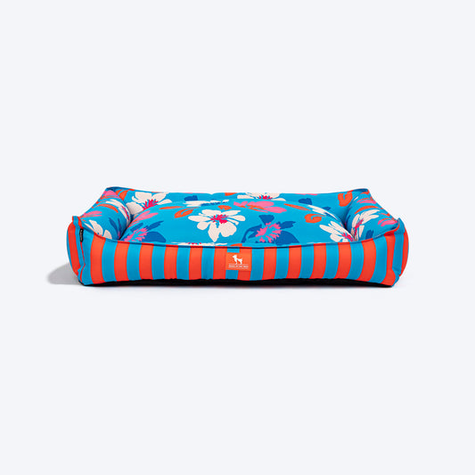 HUFT Summer Bloom Lounger Bed For Dog - Blue - Heads Up For Tails