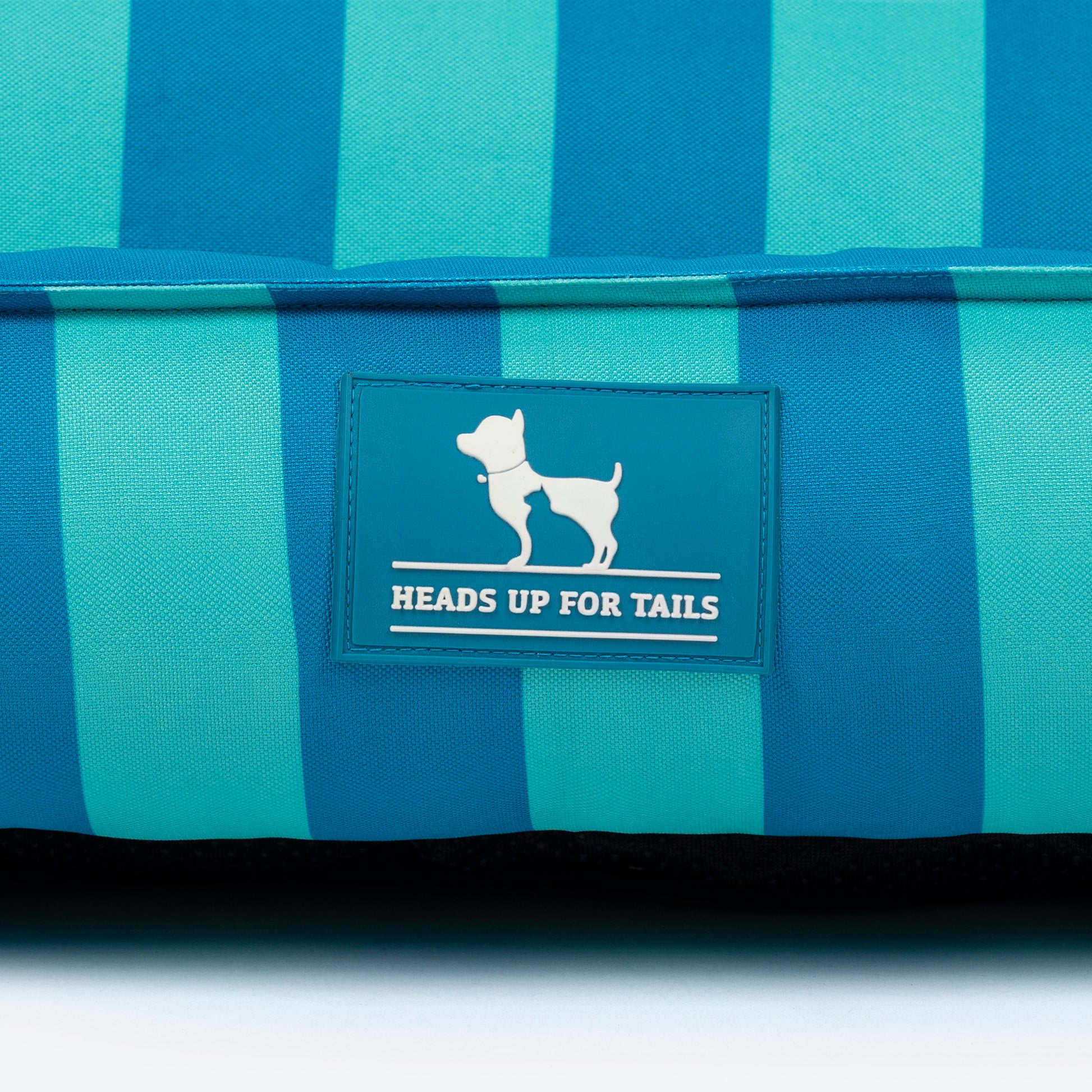 HUFT Happy Stripes Lounger Bed For Dog - Blue & Turquoise - Heads Up For Tails