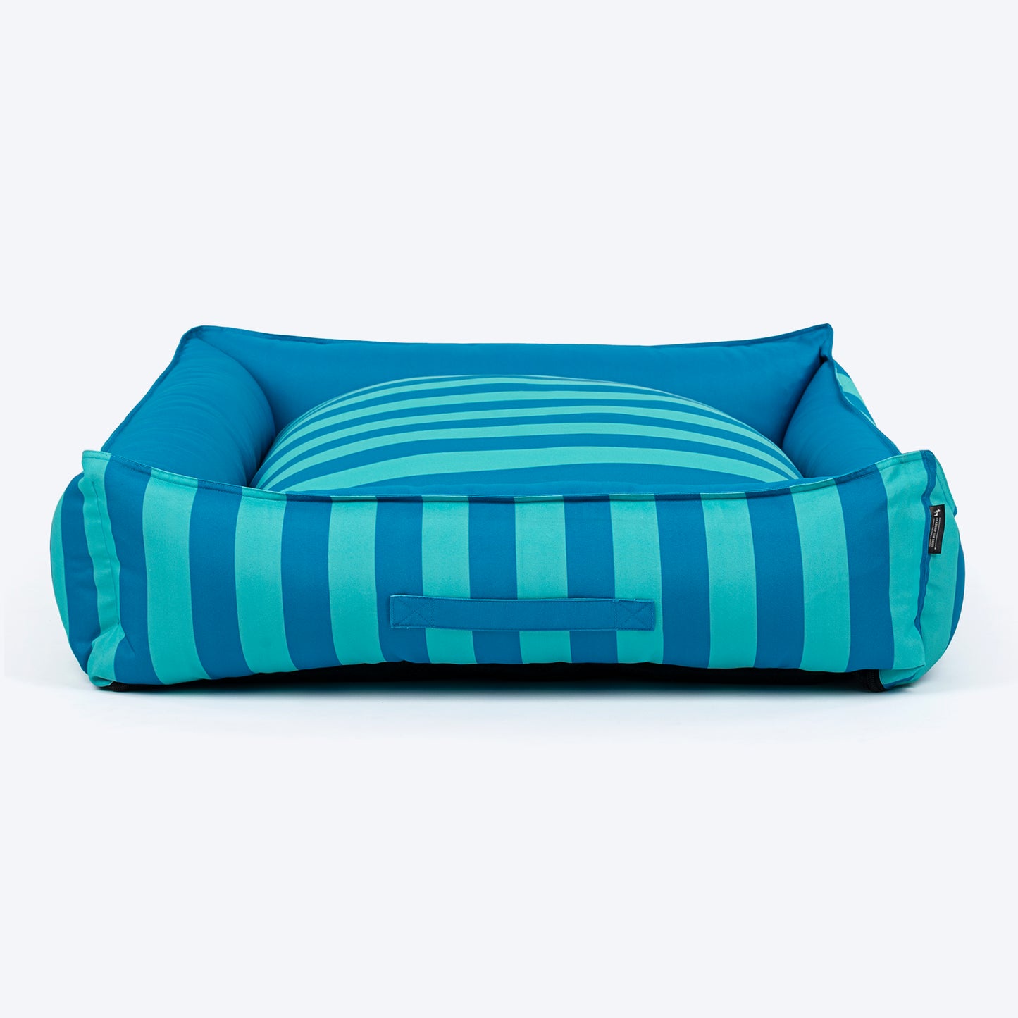 HUFT Happy Stripes Lounger Bed For Dog - Blue & Turquoise - Heads Up For Tails