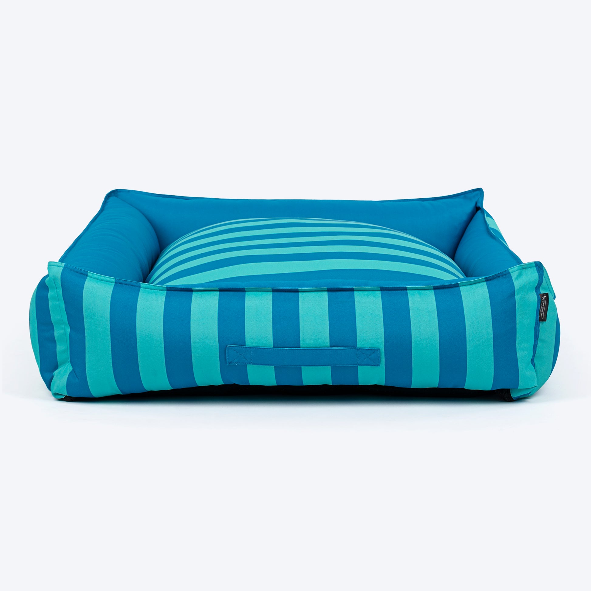 HUFT Happy Stripes Lounger Bed For Dog - Blue & Turquoise - Heads Up For Tails
