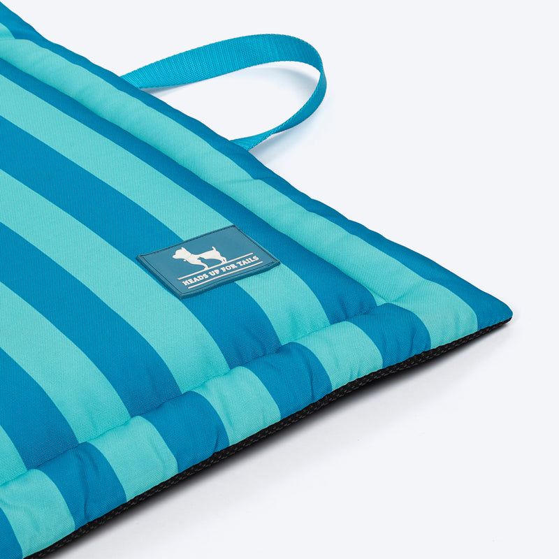 HUFT Happy Stripes Mat For Dog - Blue & Turquoise - Heads Up For Tails
