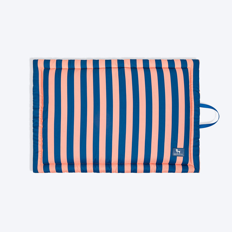 HUFT Happy Stripes Mat For Dog - Navy & Peach - Heads Up For Tails