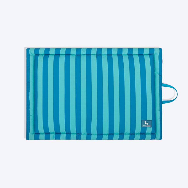 HUFT Happy Stripes Mat For Dog - Blue & Turquoise - Heads Up For Tails