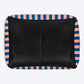 HUFT Personalised Happy Stripes Lounger Bed For Dog - Navy & Peach - Heads Up For Tails