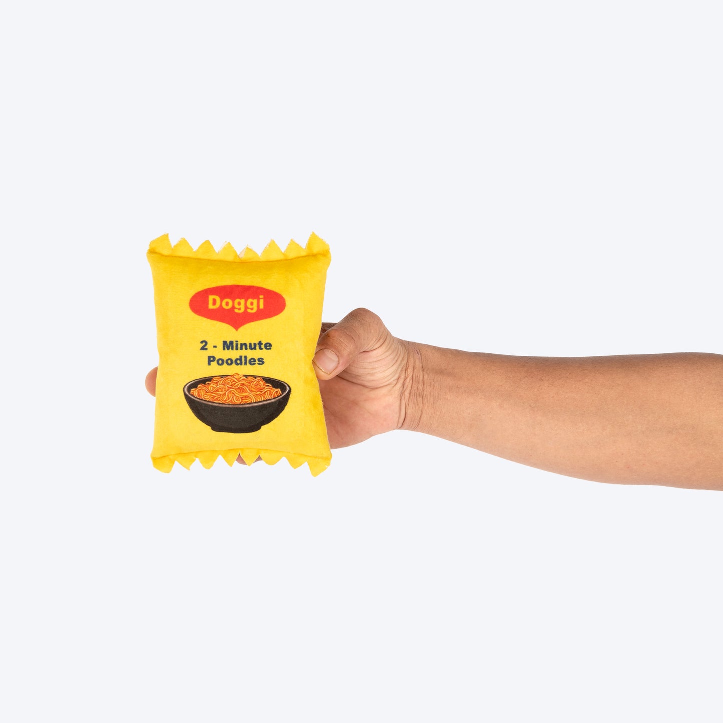 HUFT Doggi Noodles Crinkly Dog Toy - Yellow