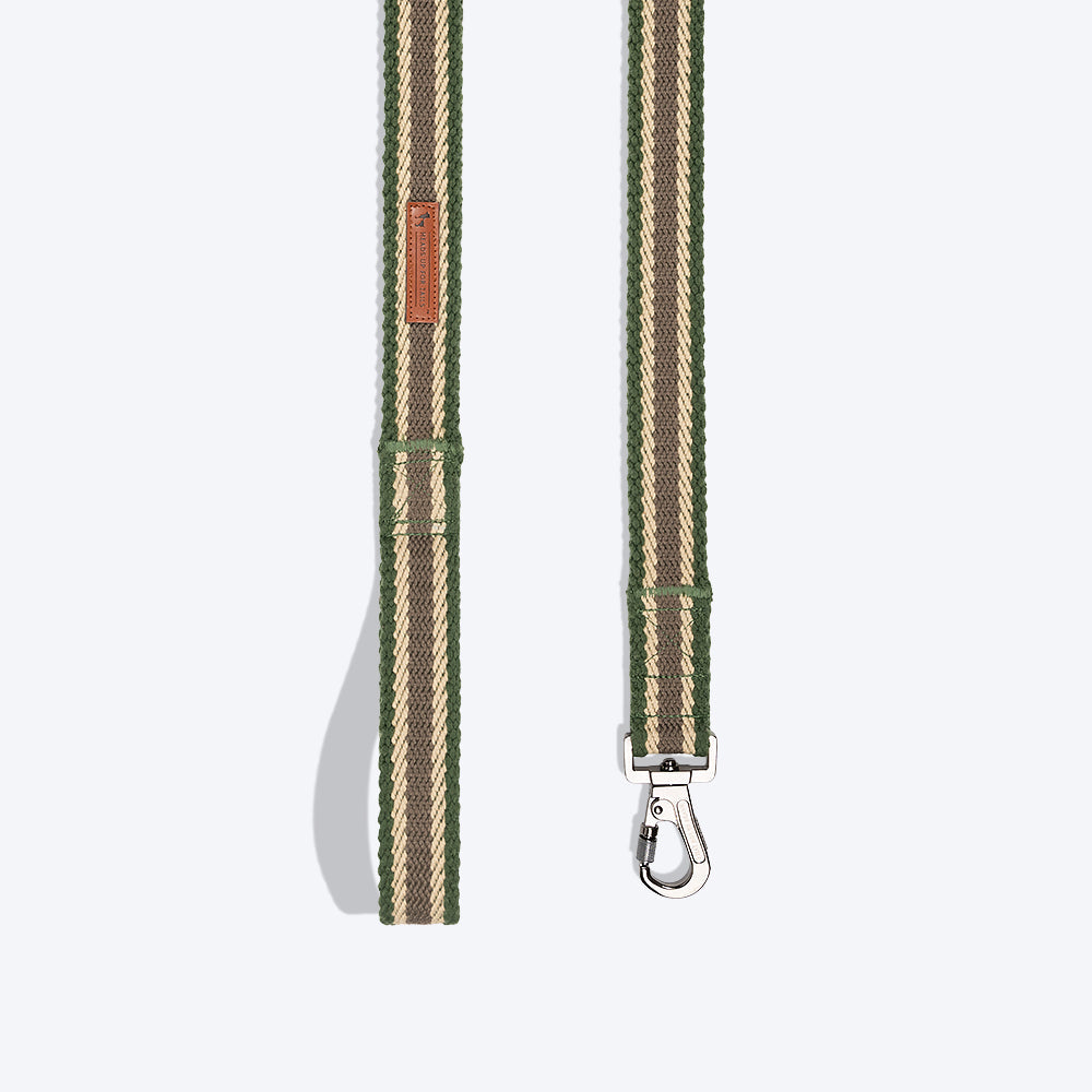 HUFT Olive Odyssey Dog Leash - Olive Green & Beige - Heads Up For Tails