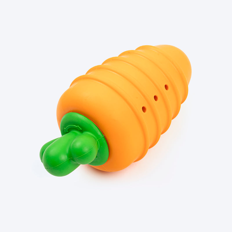 HUFT Chewtastic Fill-N-Fun Carrot Chew Toy For Dog - Orange & Green - Heads Up For Tails