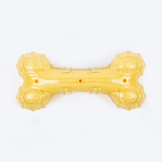 HUFT Chewtastic Chomp Champ Bone Chew Toy For Dog - Yellow