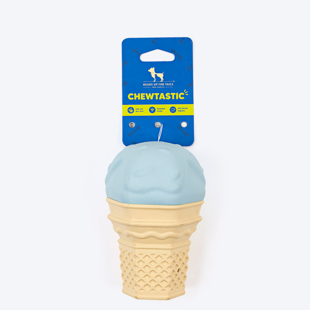 HUFT Chewtastic Swirly Scoop Chew Toy For Dog - Blue - Heads Up For Tails