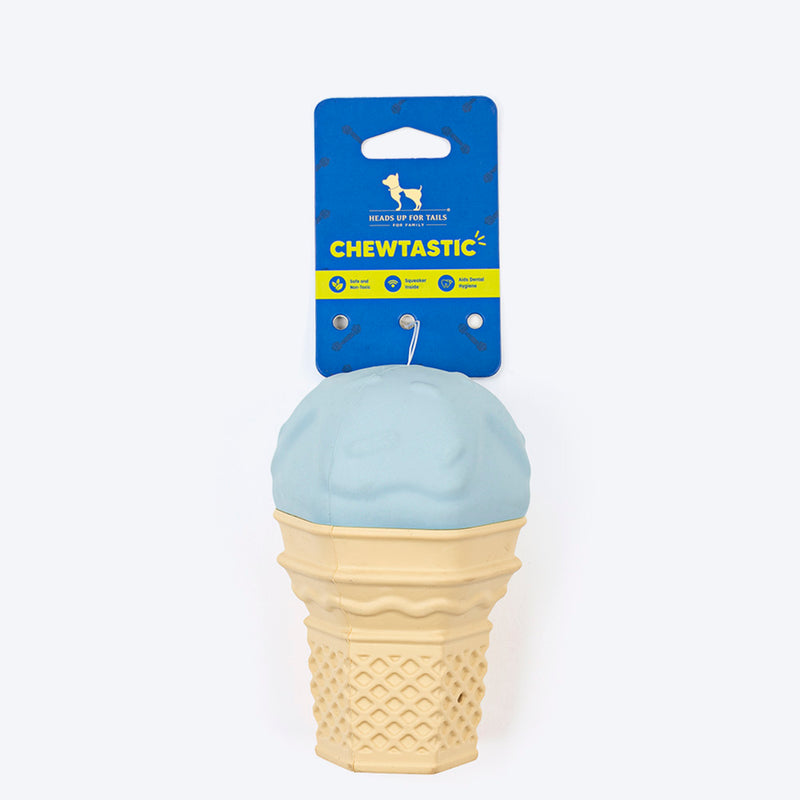 HUFT Chewtastic Swirly Scoop Chew Toy For Dog - Blue - Heads Up For Tails
