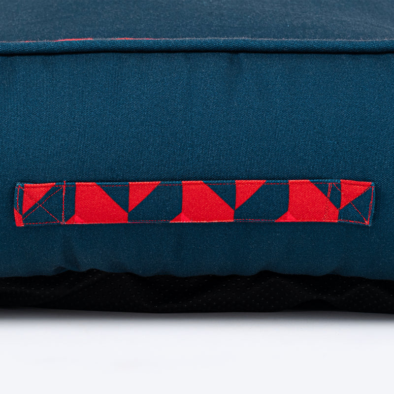 HUFT Personalised Geometric Groove  Lounger Bed For Dog - Navy Blue - Heads Up For Tails