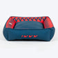 HUFT Personalised Geometric Groove  Lounger Bed For Dog - Navy Blue