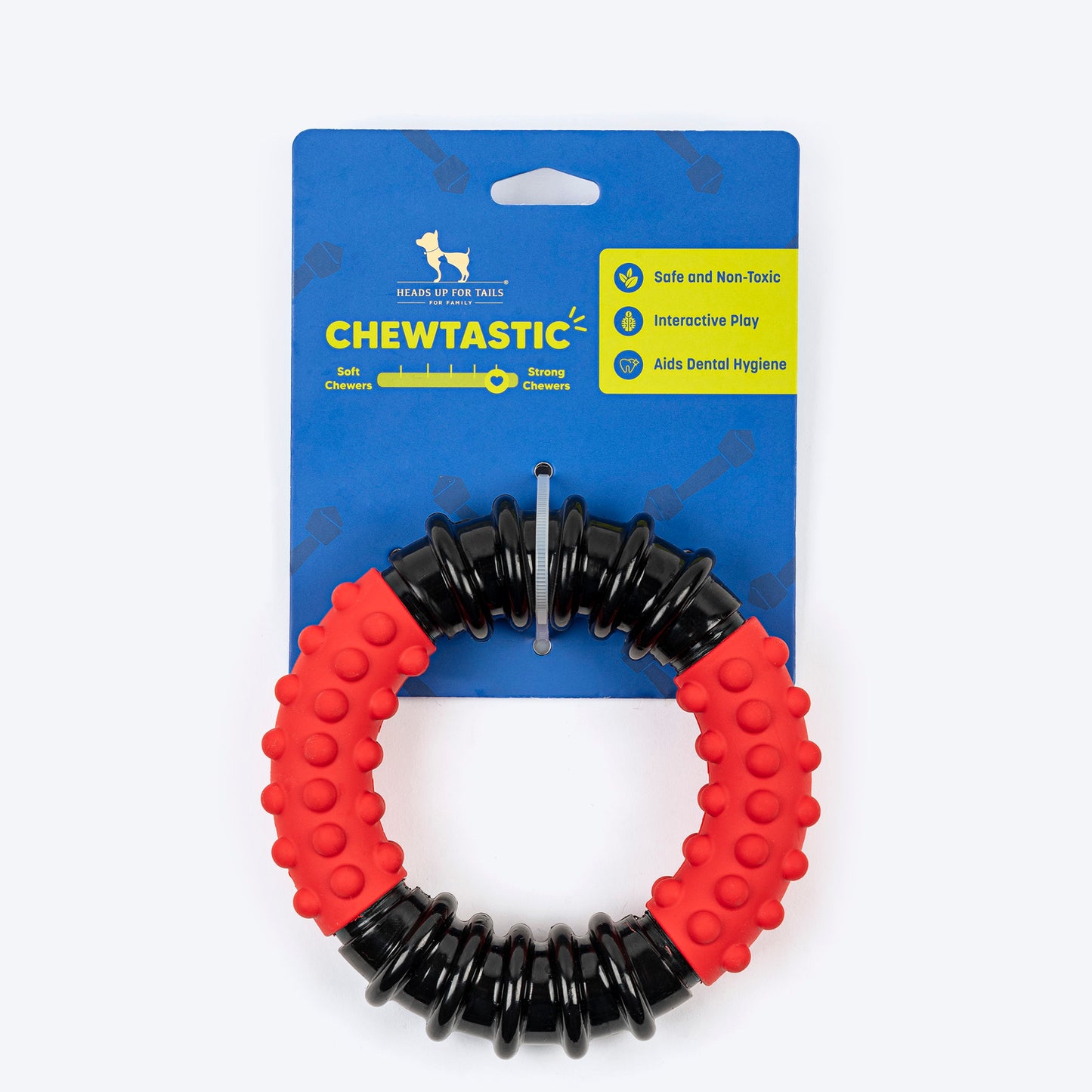 HUFT Chewtastic Ruff Ring Chew Toy For Dog - Red & Black