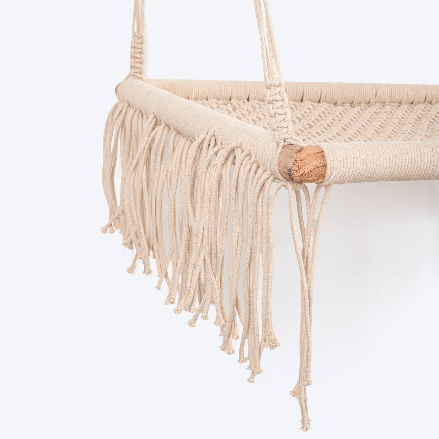 HUFT Handcrafted Textured Single Hammock For Cat - Off White