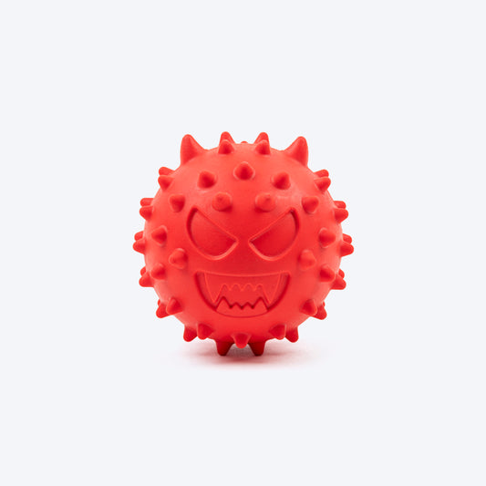HUFT Chewtastic Squeaky Monster Ball For Dog - Red