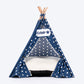 HUFT Personalised Polka Paws Teepee Tent Bed For Dog & Cat - Navy