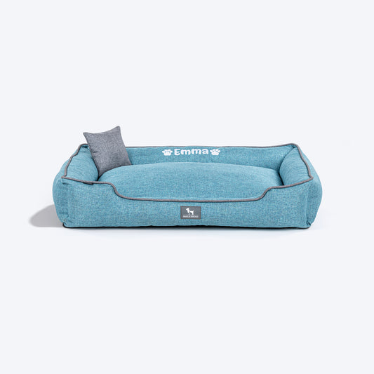 HUFT Personalised Nap Now Lounger Bed For Dog - Aqua Blue