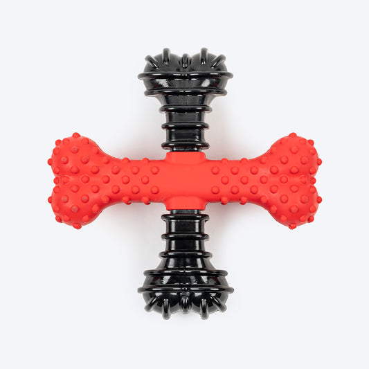 HUFT Chewtastic CrossBone Chew Toy For Dog - Red & Black