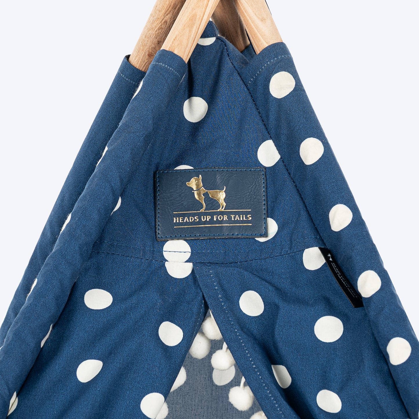 HUFT Personalised Polka Paws Teepee Tent Bed For Dog & Cat - Navy
