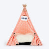 HUFT Personalised Polka Paws Teepee Tent Bed For Dog & Cat - Peach - Heads Up For Tails