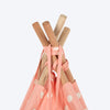 HUFT Personalised Polka Paws Teepee Tent Bed For Dog & Cat - Peach - Heads Up For Tails