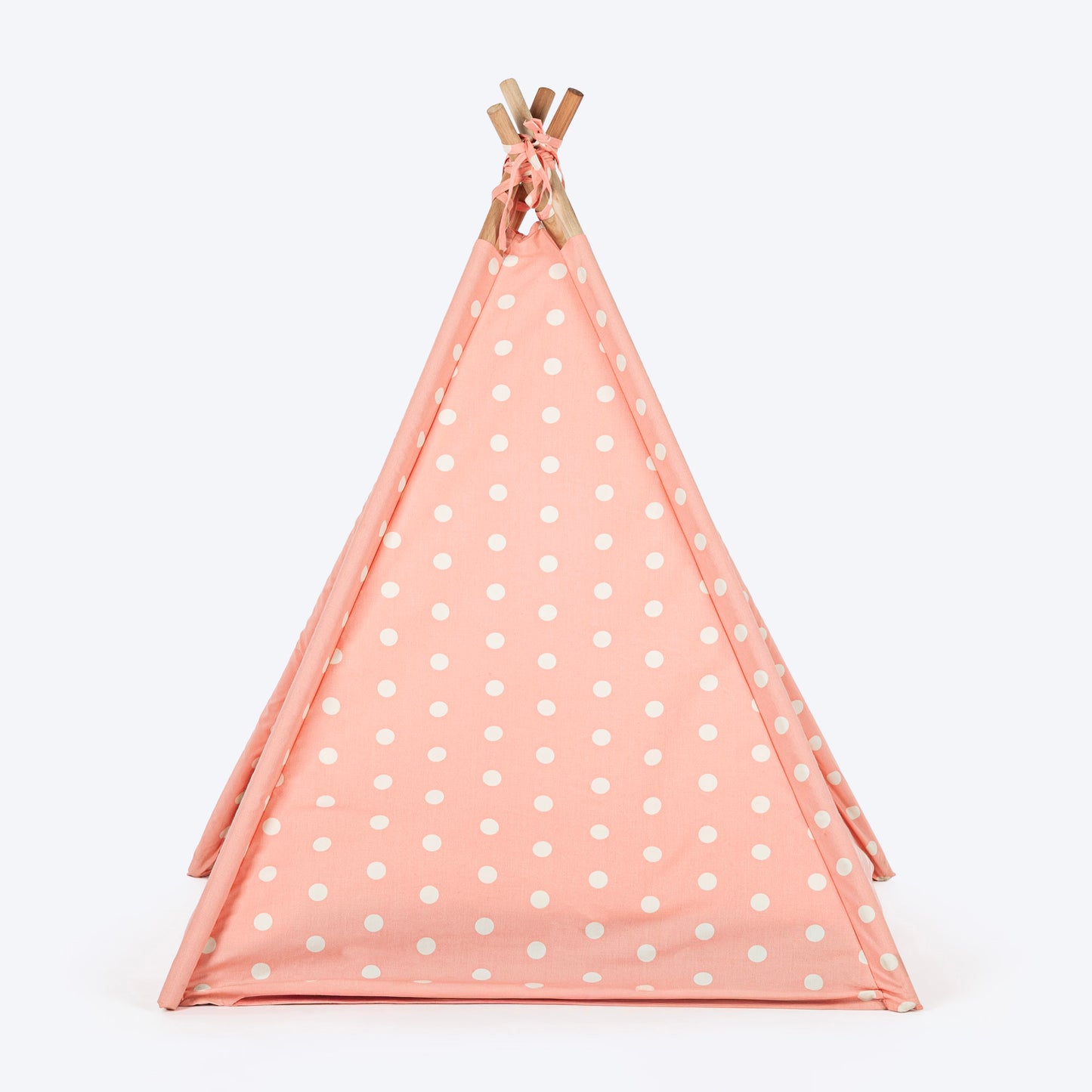 HUFT Personalised Polka Paws Teepee Tent Bed For Dog & Cat - Peach