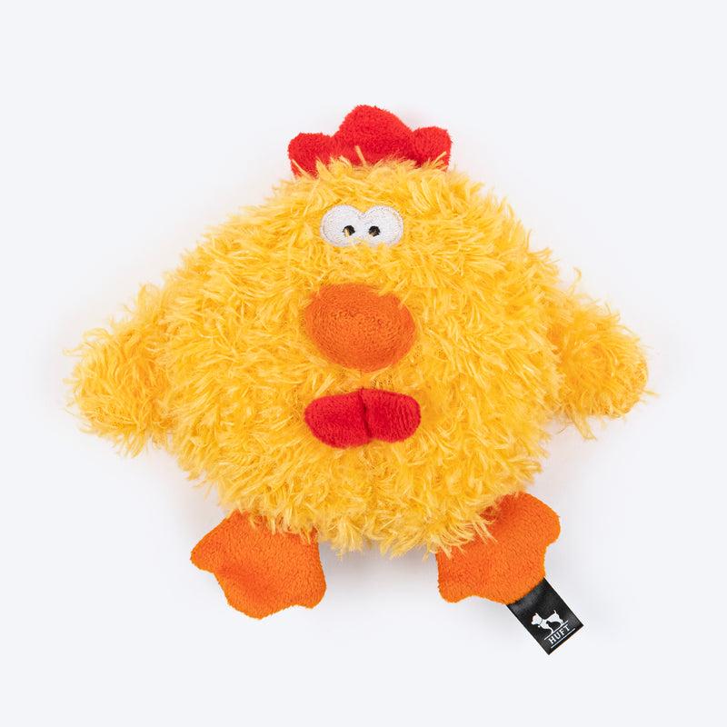 HUFT Miss Chicklet Squeaky Plush Toy For Dog - Yellow - Heads Up For Tails