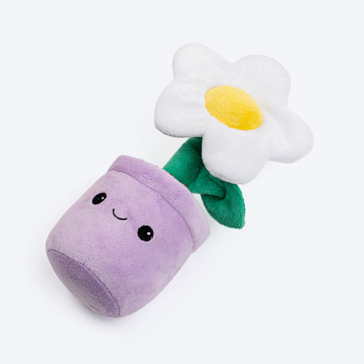HUFT Dreamy Daisy Squeaky Plush Toy For Dog - Purple & White