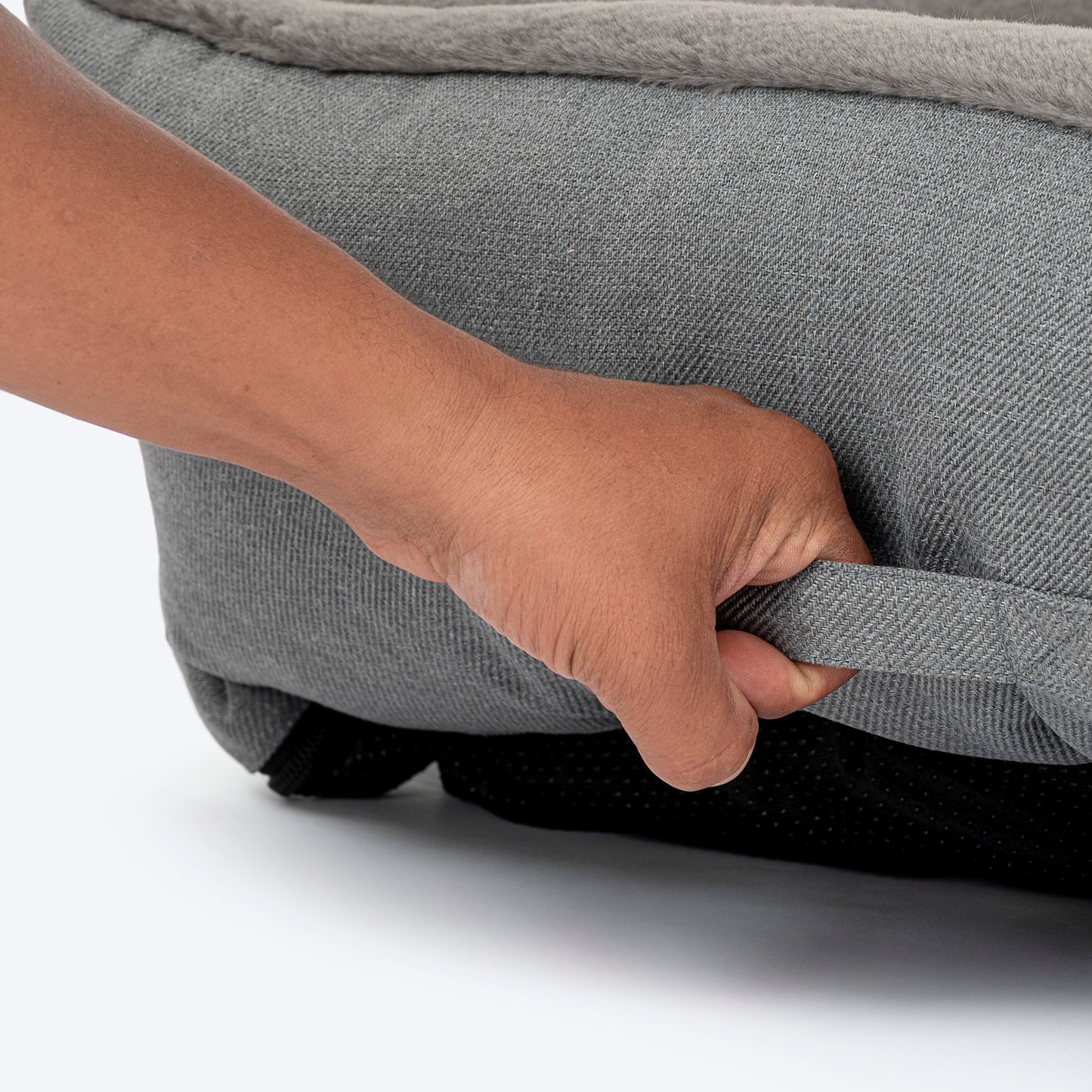 HUFT Furry Paradise Lounger Bed For Dog - Dark Grey - Heads Up For Tails