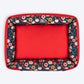 HUFT Personalised Floral Fusion  Lounger Bed For Dog - Red