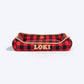 HUFT Personalised Checkered Cuddle Lounger Bed For Dog - Red & Black