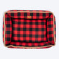 HUFT Love Plaid Lounger Bed For Dog - Red & Black - Heads Up For Tails