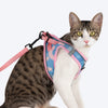 HUFT Easy Breezy Step-In Harness & Leash Set For Cat - Crescent Blue - Heads Up For Tails