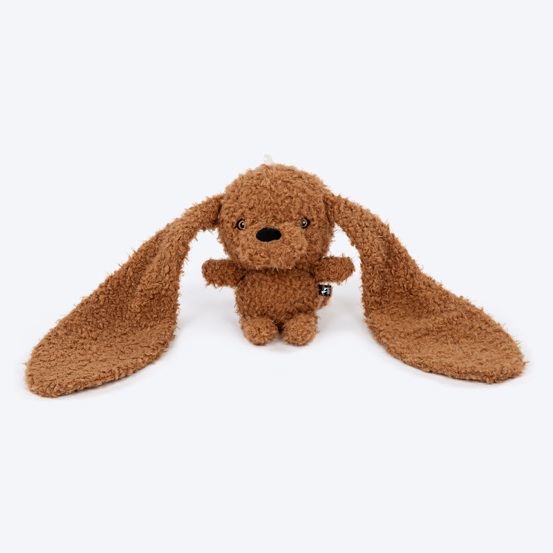 HUFT Larry Long Ears Squeaky Plush Toy For Dog - Brown - Heads Up For Tails