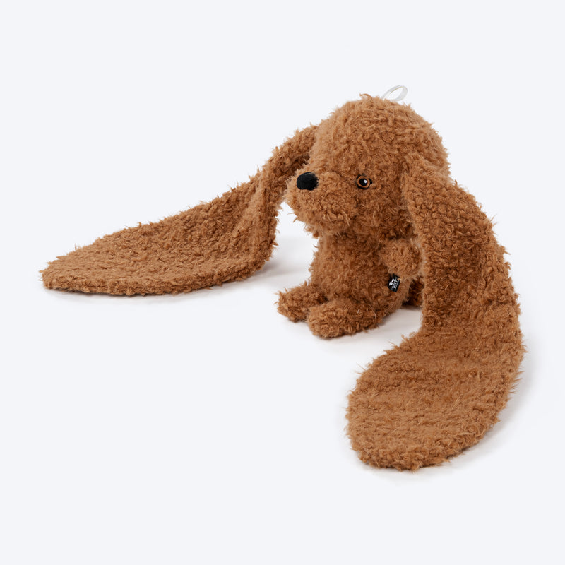 HUFT Larry Long Ears Squeaky Plush Toy For Dog - Brown - Heads Up For Tails